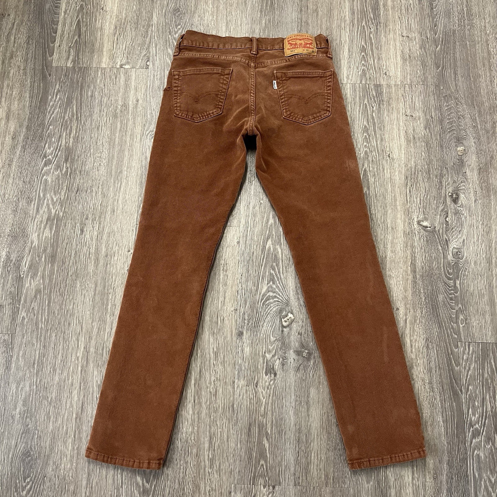 Levi’s 511 Diagonal Corduroy Trousers Coral Slim Straight Leg Fit As 30W x 29L