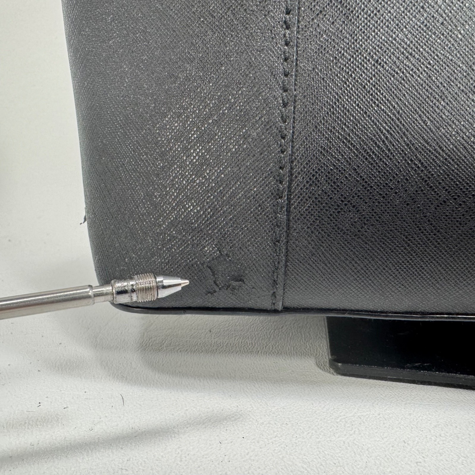 Bally Supra Black Embossed Leather Small Tote Purse – Damaged – See Details
