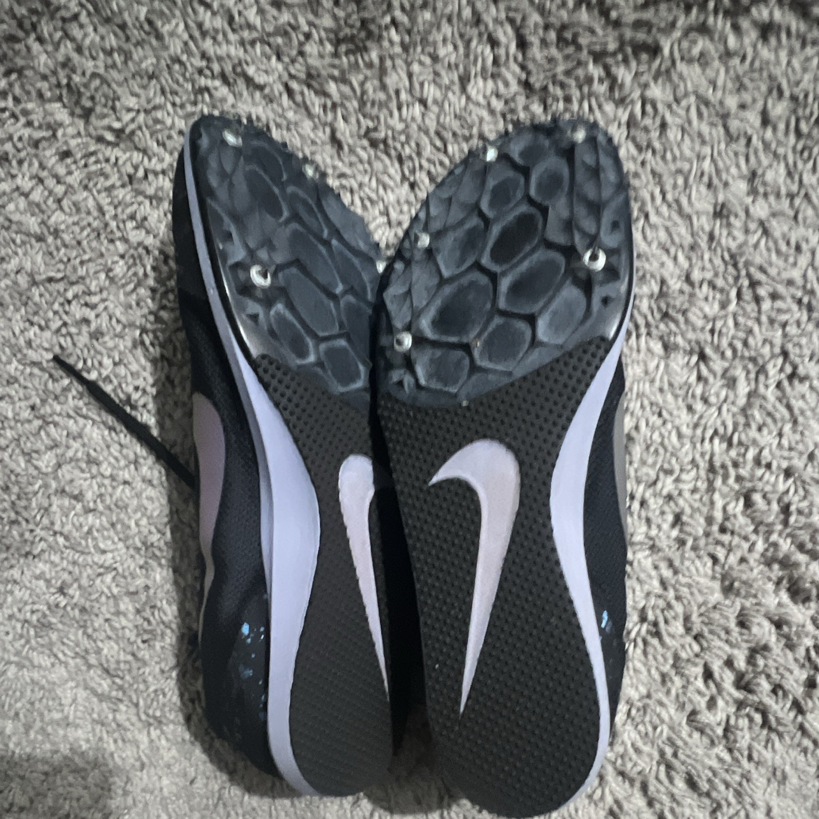 Nike Men’s Track & Field Zoom Rival Spikes Sneakers Black/White Speckled