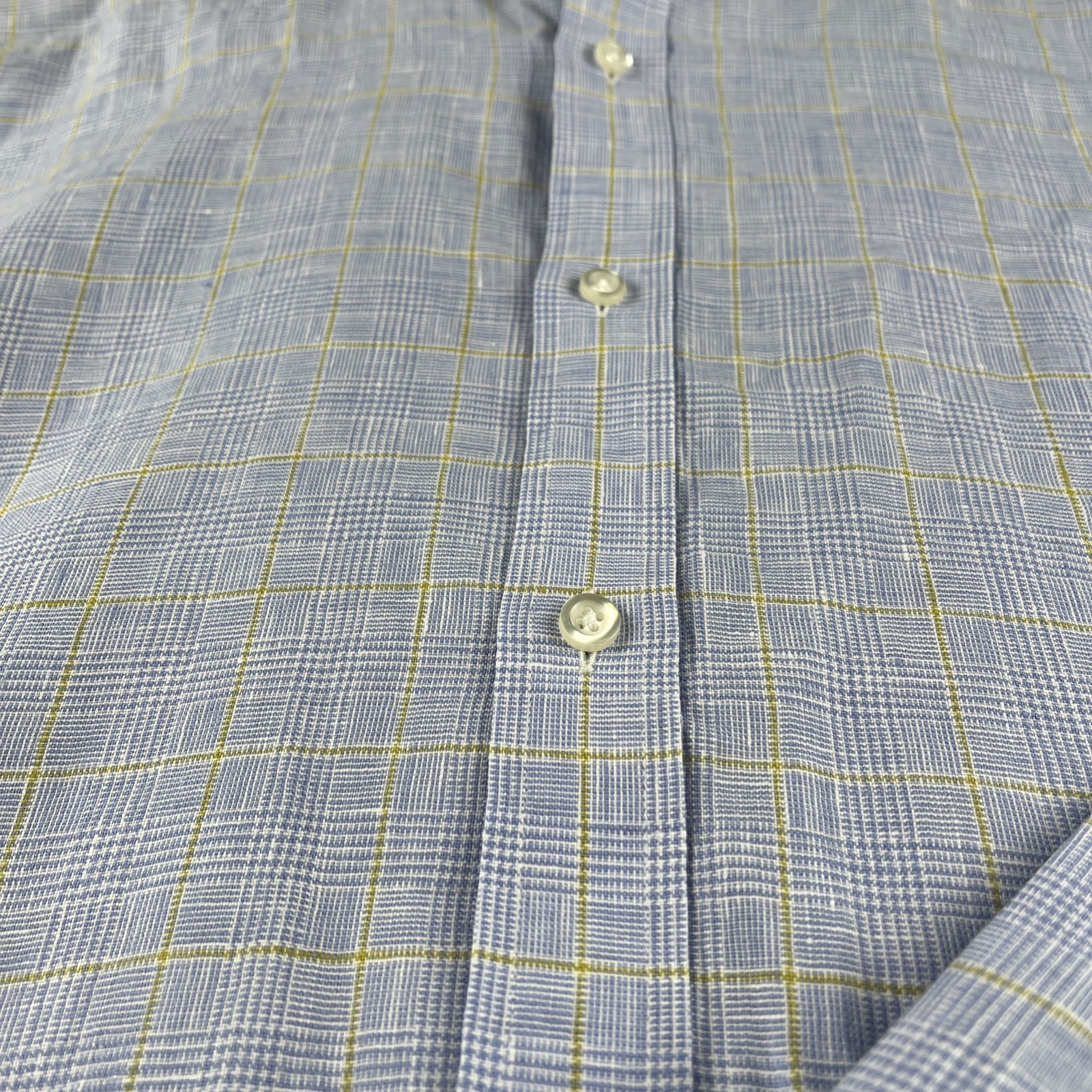 Lands End Baird McNutt Irish Linen Button Up Shirt M Mens Tailored Fit 15 – 15.5