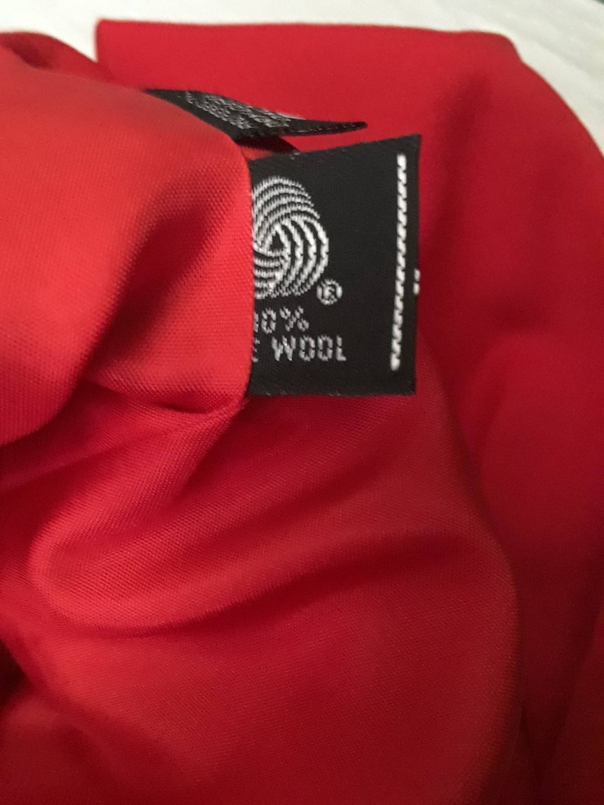 Vintage Harvé Benard Women Red Work Jacket Button – Wool – Size 8