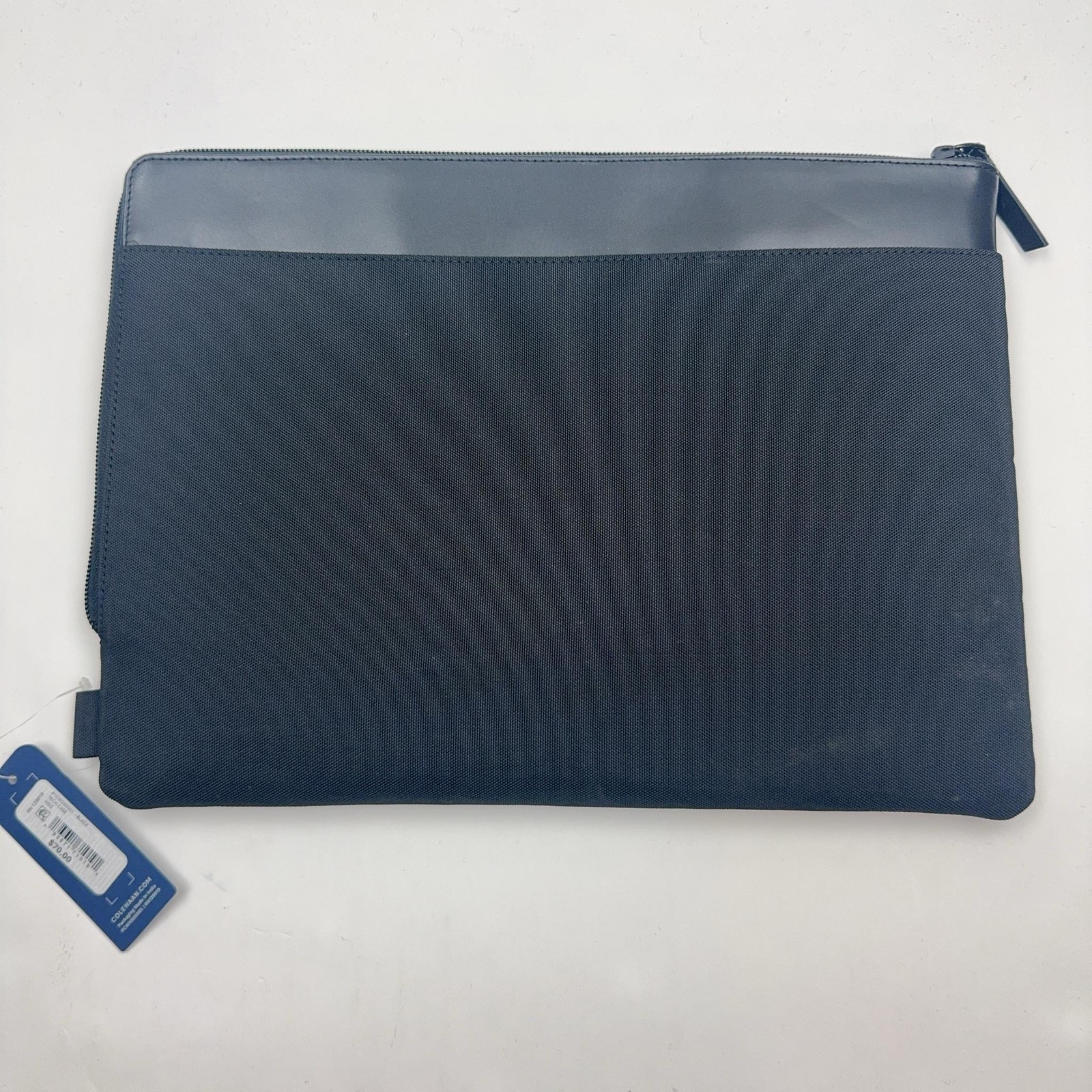 Cole Haan Black Tech Case Travel Kit Zip Organizer Pouch Bag 13.5 in x 10 in