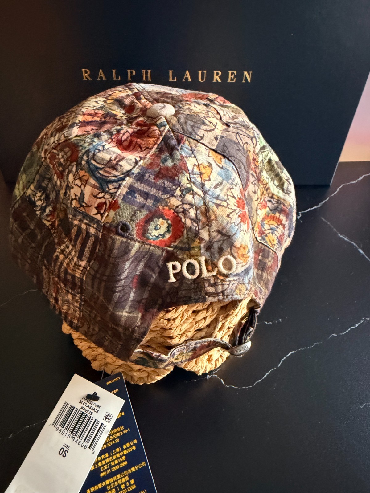 Polo Ralph Lauren Pony Logo Patchwork Madras Ball Cap Adjustable Strap NEW