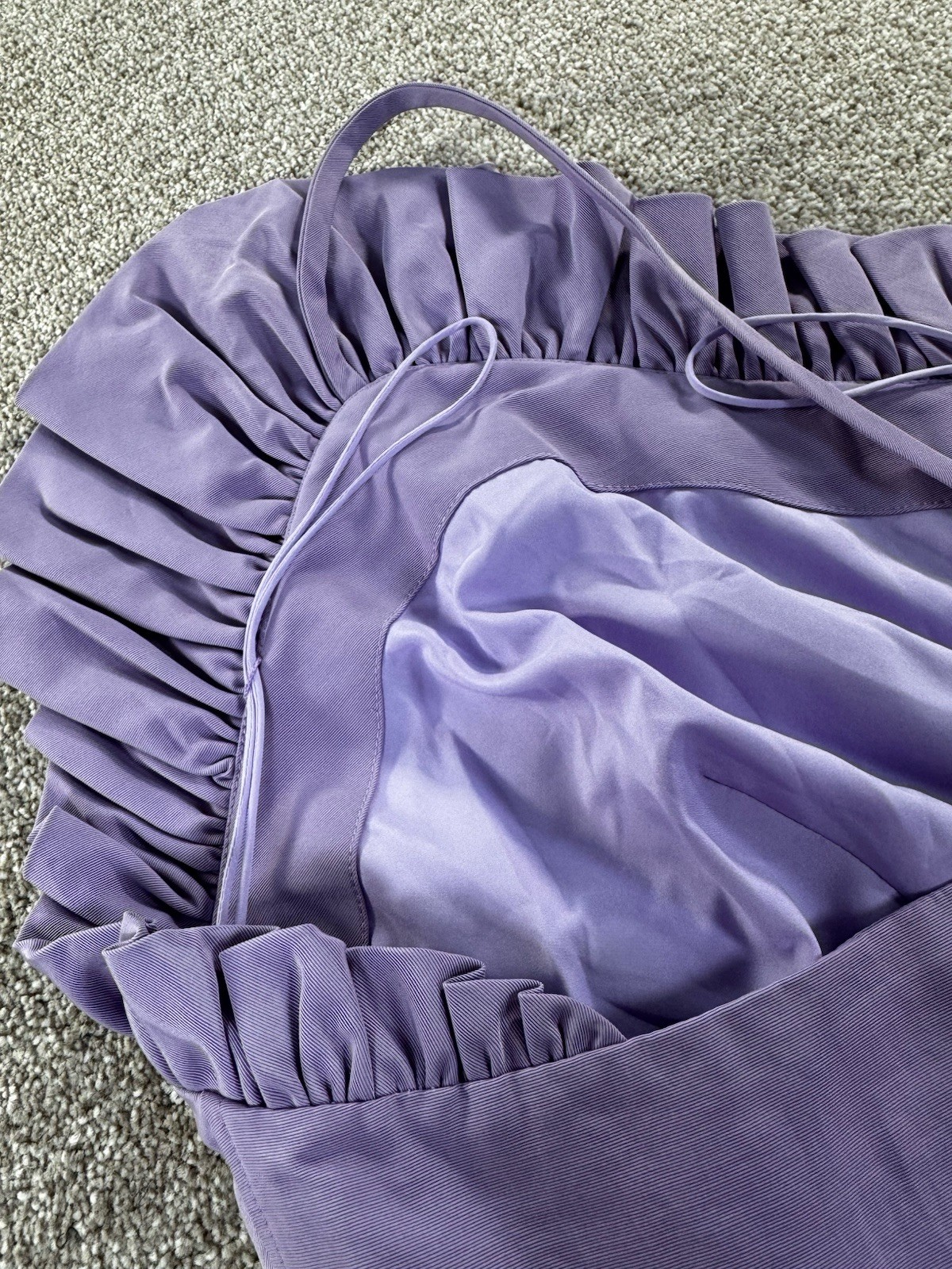 Delphine New York Purple One Shoulder Ruffle Bow Mini Dress 2 Zip Lined