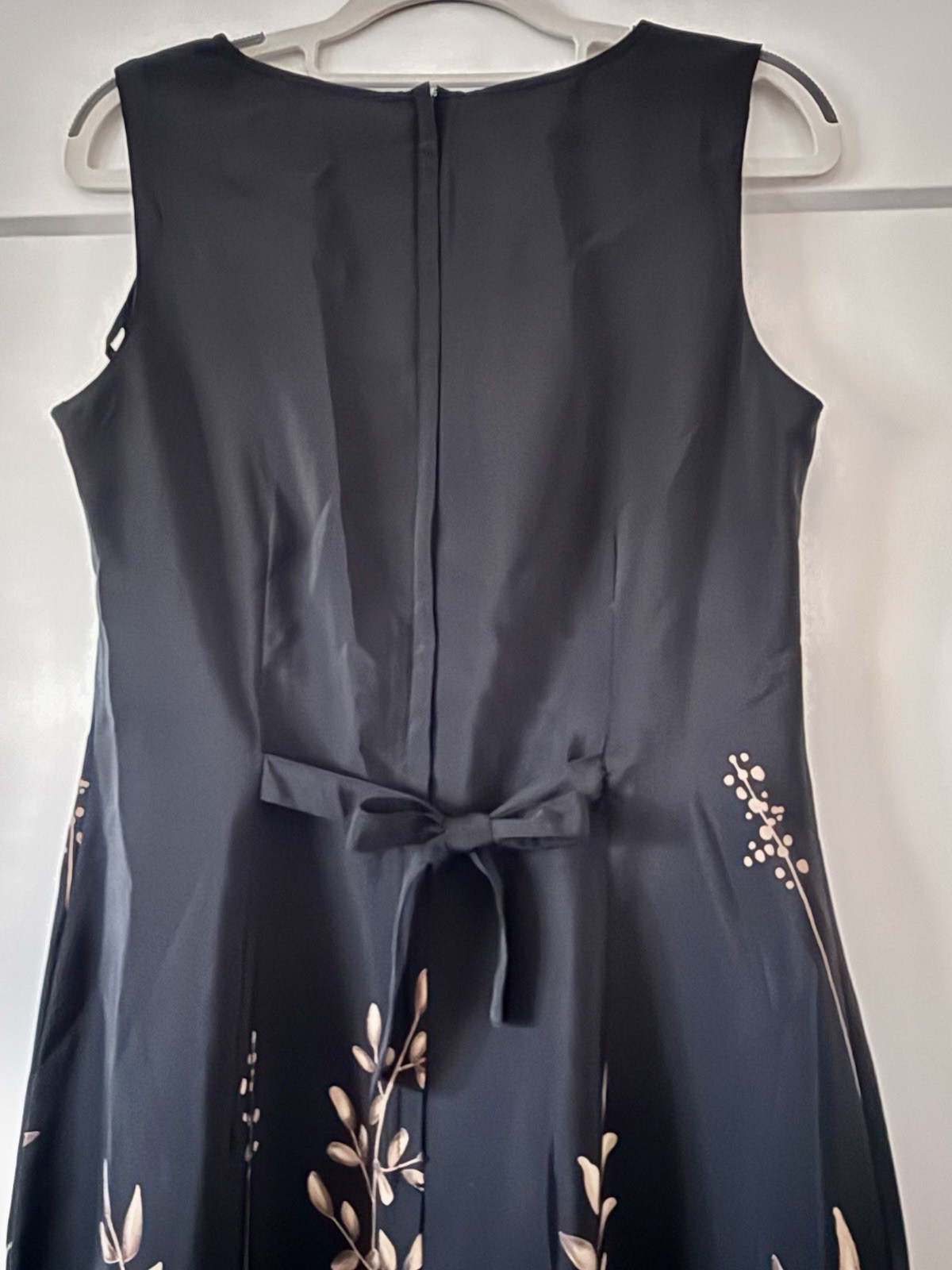 Vintage Norton McNaughton Black/Beige Floral A-Line Maxi Dress Size 6