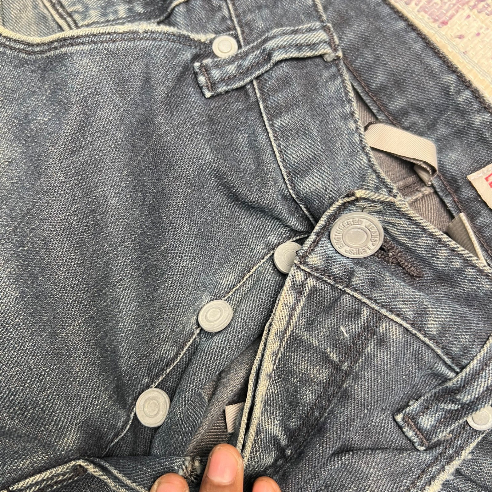 1999 Levi’s Engineered Jeans Straight Leg Twisted Seam Distressed Vintage 34×33