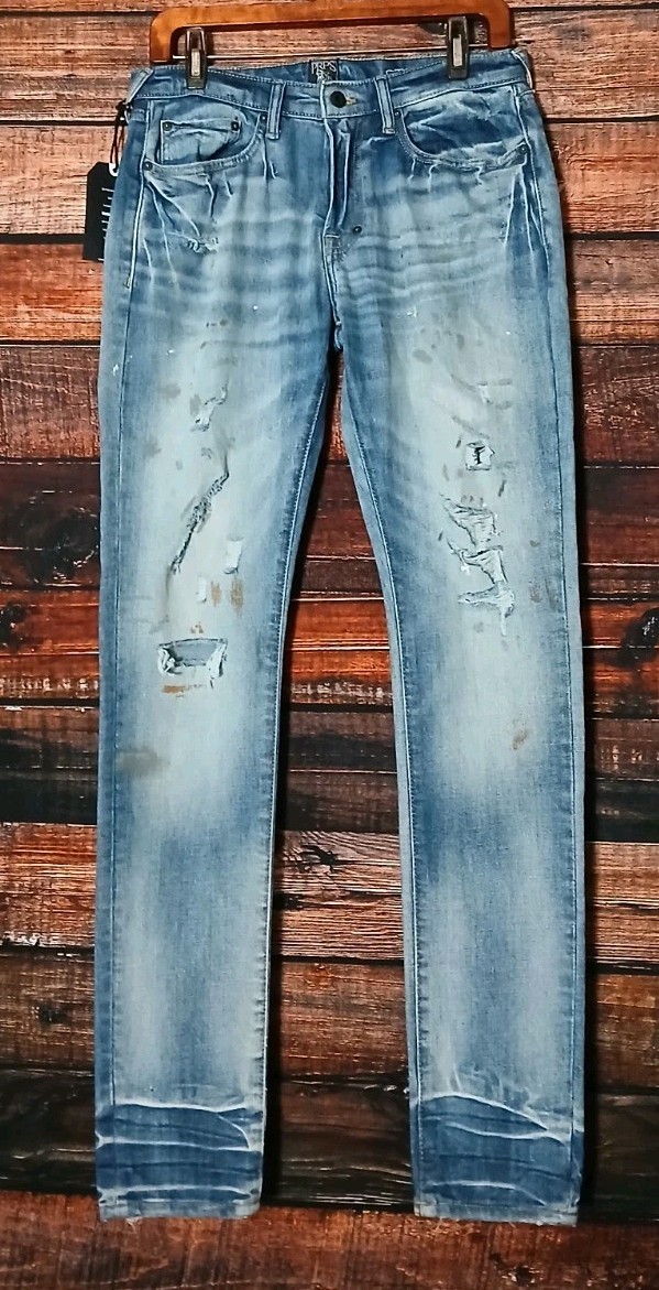 PRPS Jeans Size 30 Micaiah Skinny Distressed Paint Splatter 33.5″ Inseam NWT