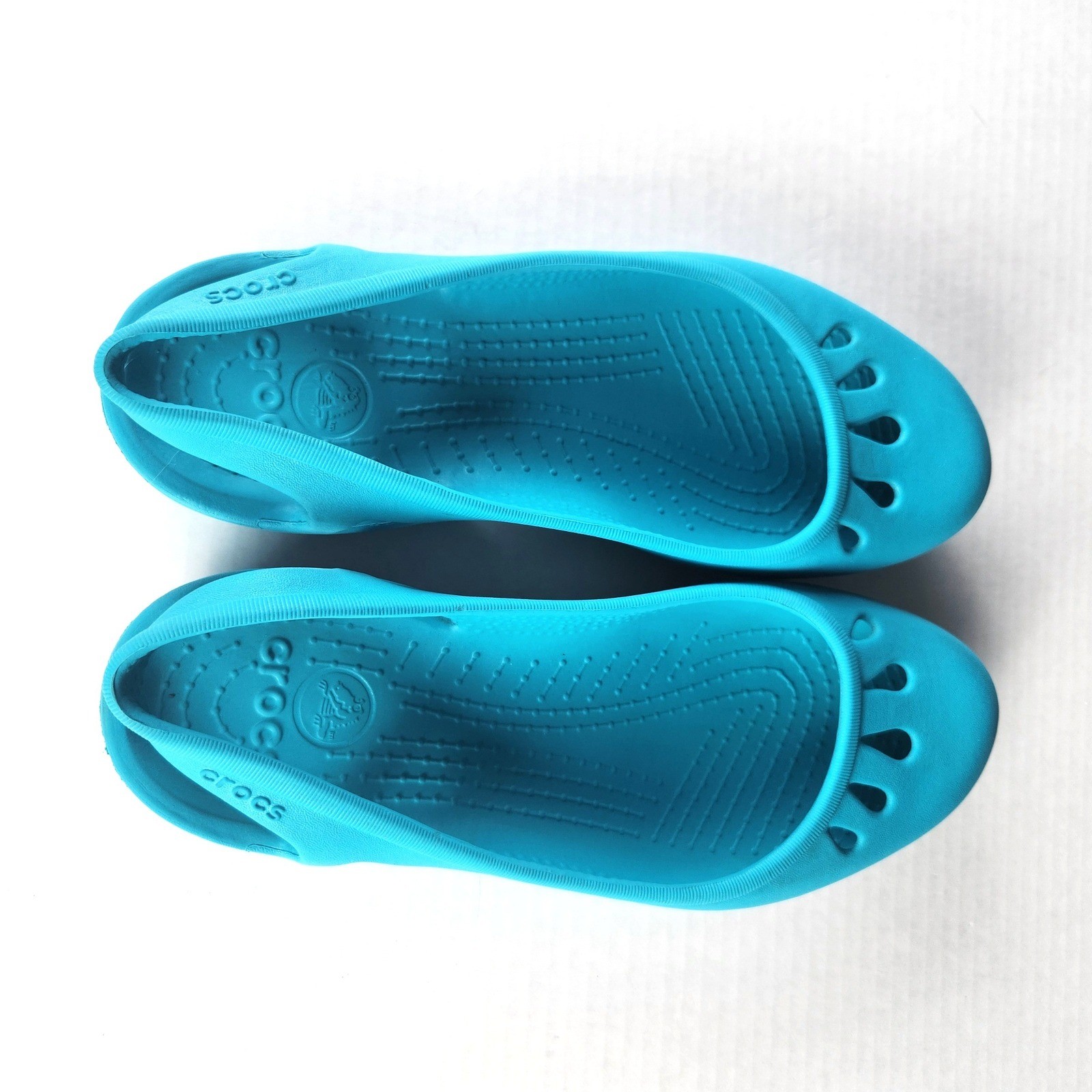 Crocs Kadee Ballet Flats Turquoise Blue Croslite Comfort Shoes Womens Size 9