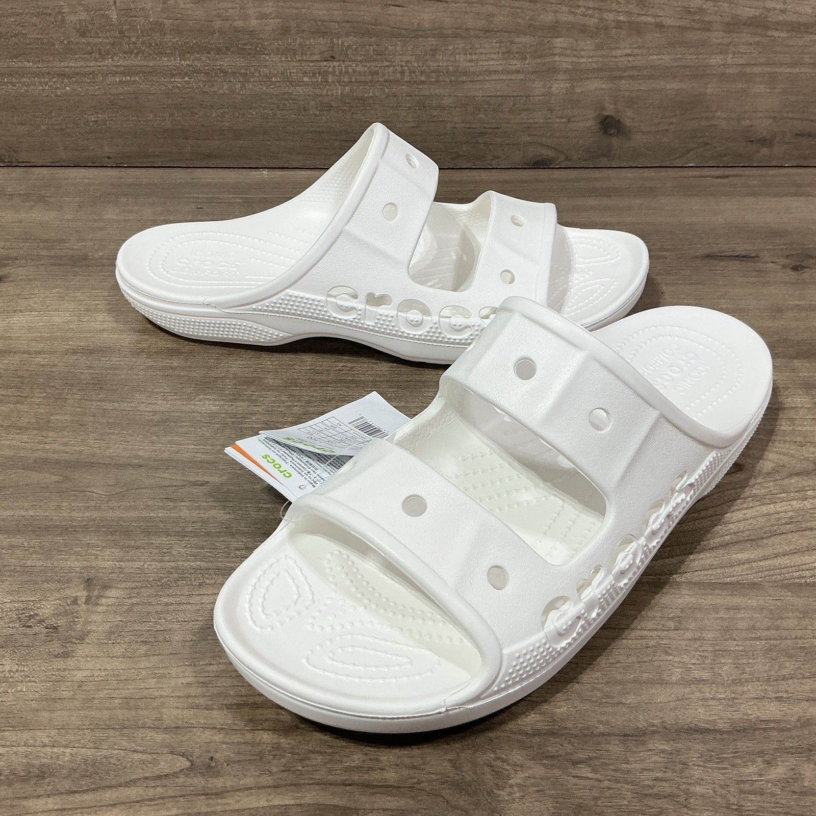 NEW Crocs Baya Sandals Flip Flop Mens White Size 11 Ventilated 207627-100