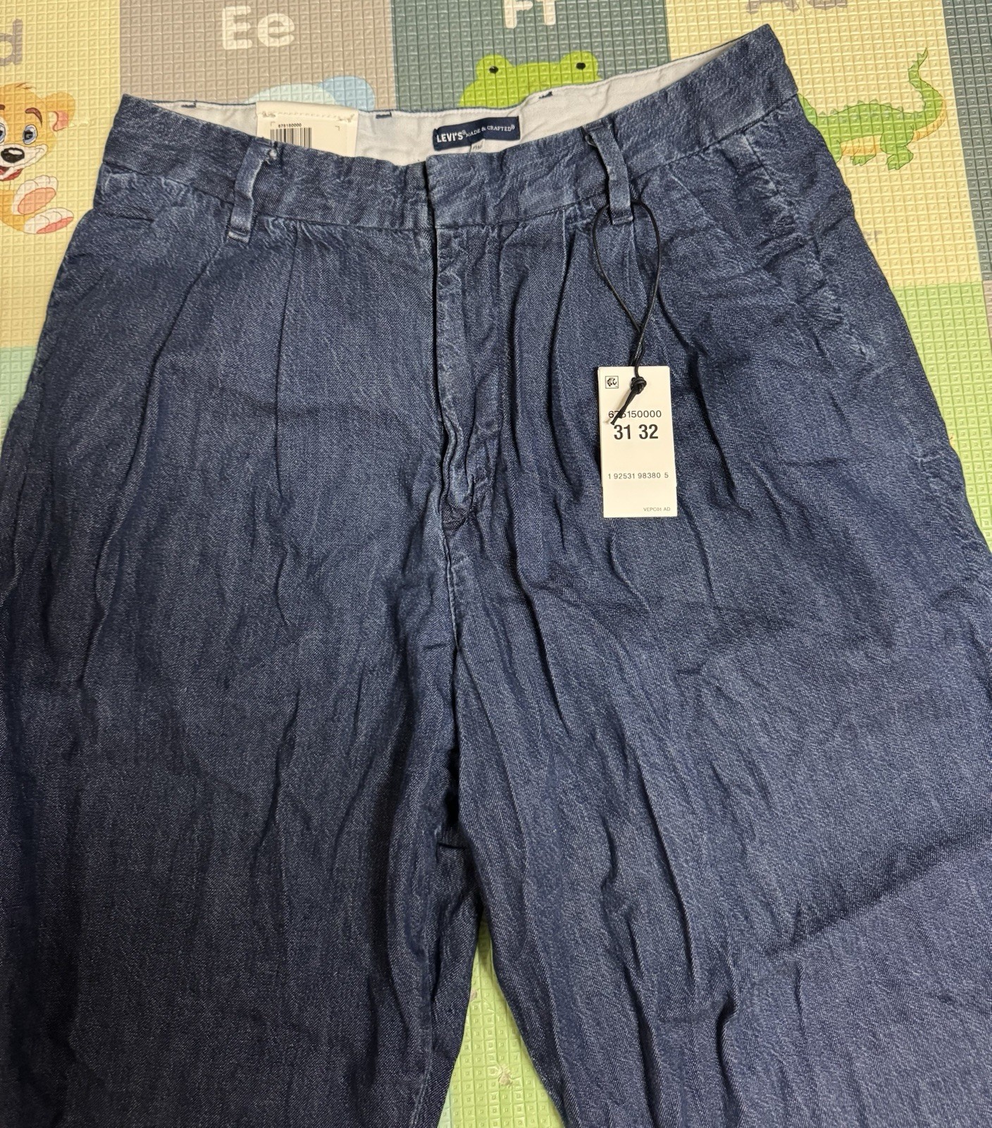 Levi’s Made & Crafted Baggy Trouser Mens Sz 31×32 Dark Blue Denim Jeans NEW $168