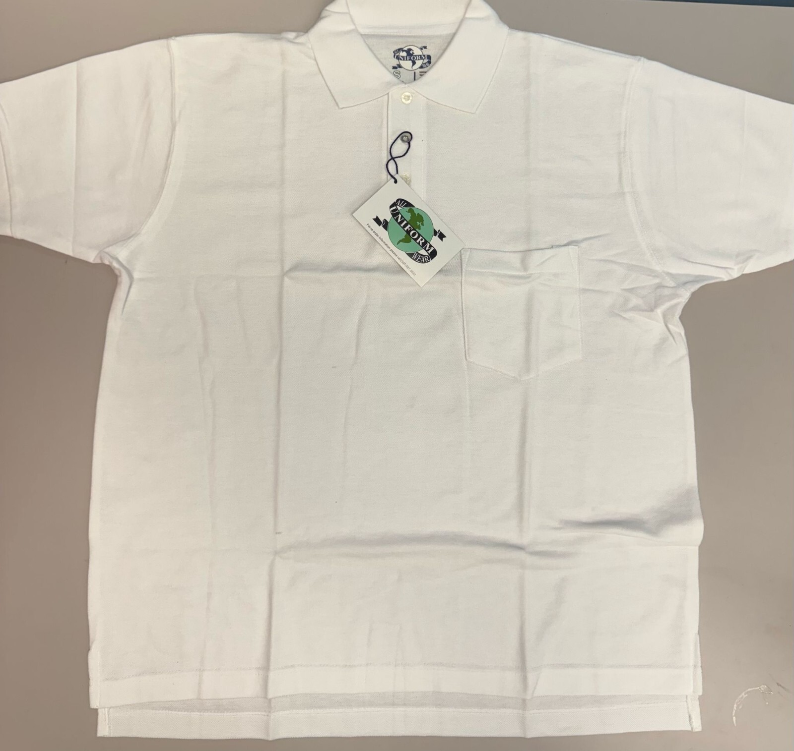 Men’s Pique Polo Shirt With Left Chest Pocket, White