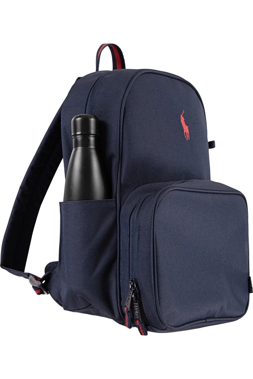 Set Of 3 Pcs., Polo Ralph Lauren Durable Navy Backpack & Lunch Box &Pencil Pouch