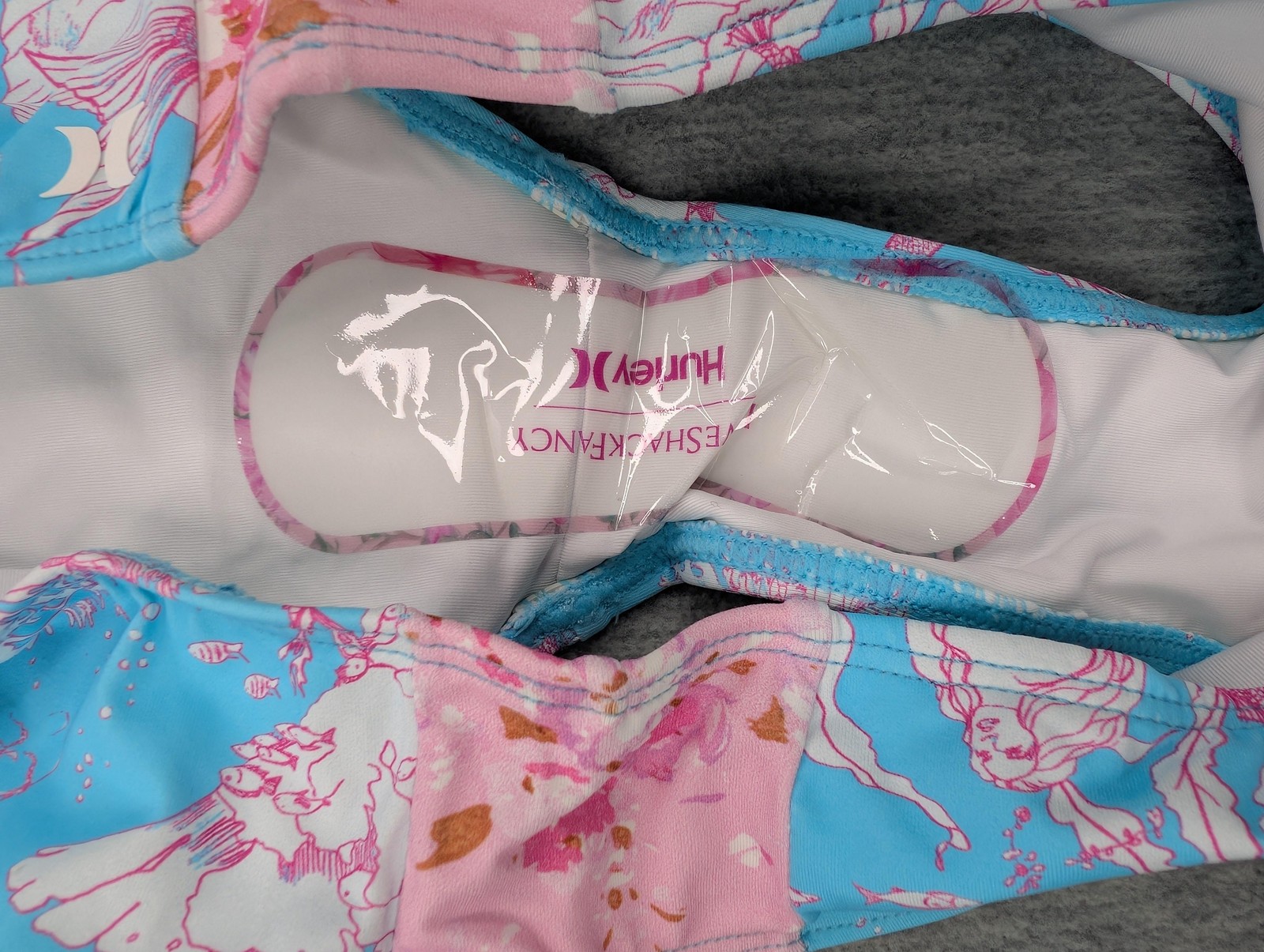 LoveShackFancy X Hurley Bikini Set Girls Large 12-14 Blue Mermaid Ruffle Floral