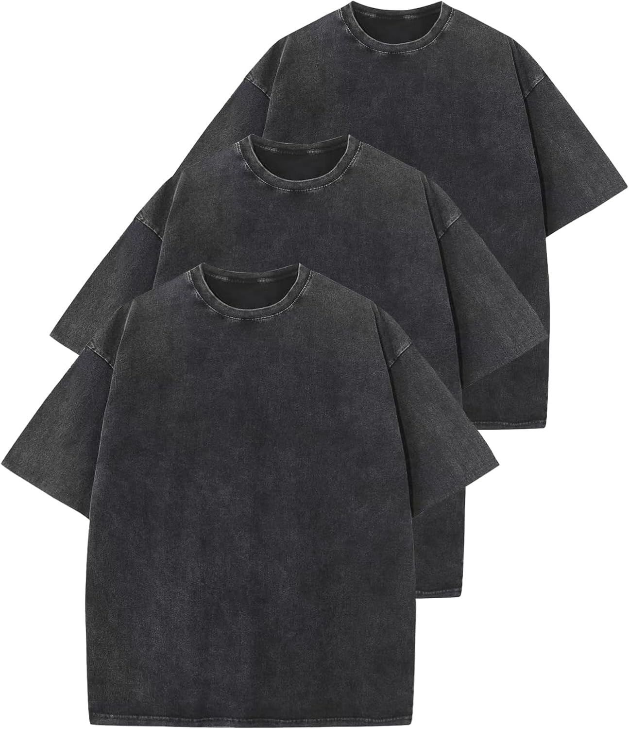 3 Pack Men’s Oversized Vintage T-Shirts – Loose Fit Casual Short Sleeve Tops