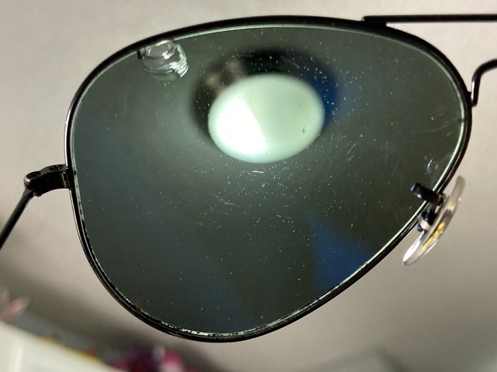 Ray Ban Sunglasses Black Aviators 59-15-125mm Gray Vintage Lenses SEE*