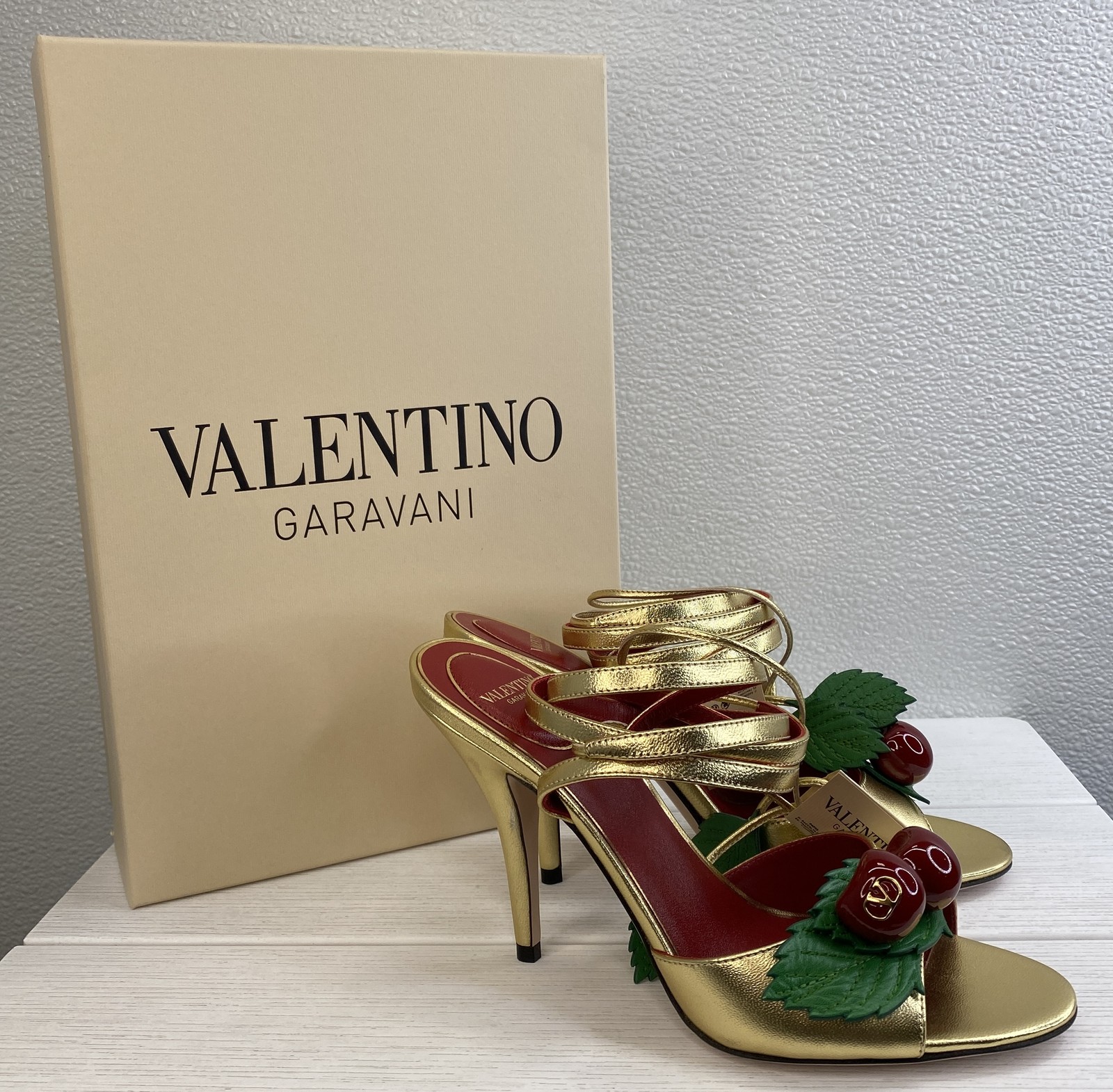 Valentino Garavani Cherryfic Sandals Women’s Size US6 EU36 Antique Brass Leather