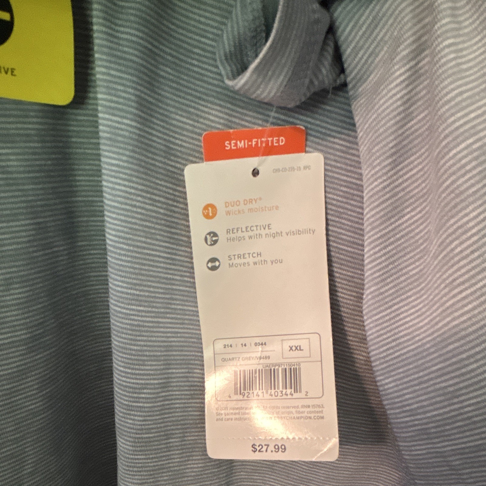 Champion Duo Dry Men’s Quarter Zip Reflective Pullover, NWT, Size XXL