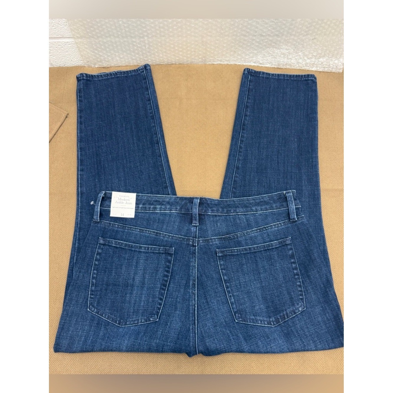 NWT Talbots Modern Ankle Jean High Waist Straight Leg Dark Wash size 14