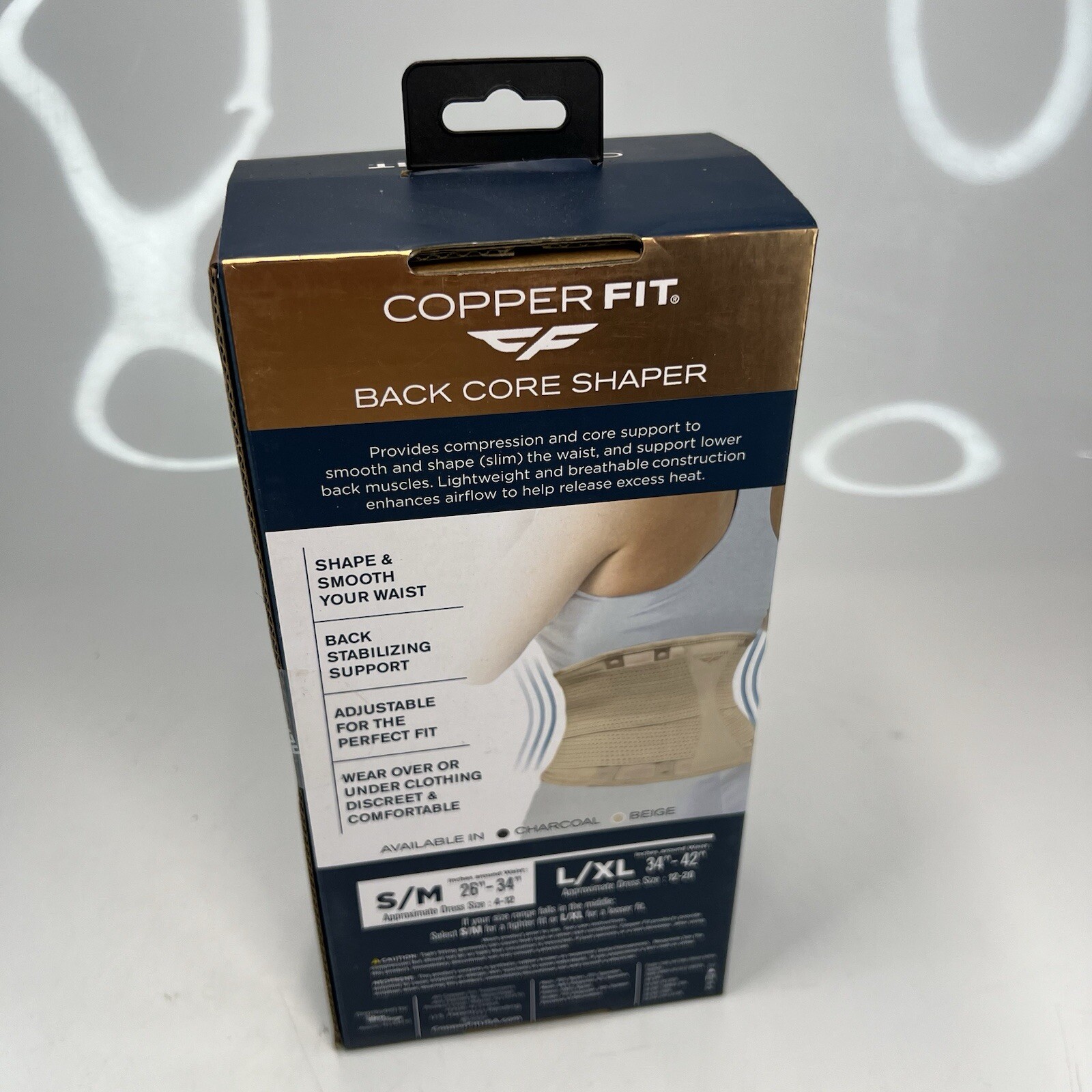 COPPER FIT Core Waist Belt Trainer Shaper Women Beige S/M- W 26″-34”