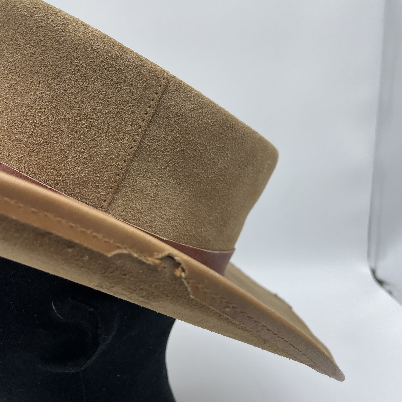 Winfield Cover Co Hat Medium Cowboy Hat Brown Leather San Francisco Wire Brim