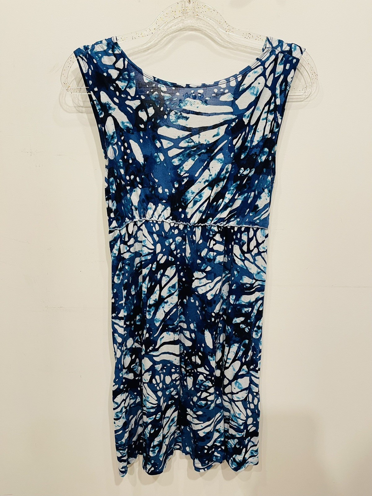 Mudd sleeveless A-line/shift high waist dress Size Small blue w/floral print