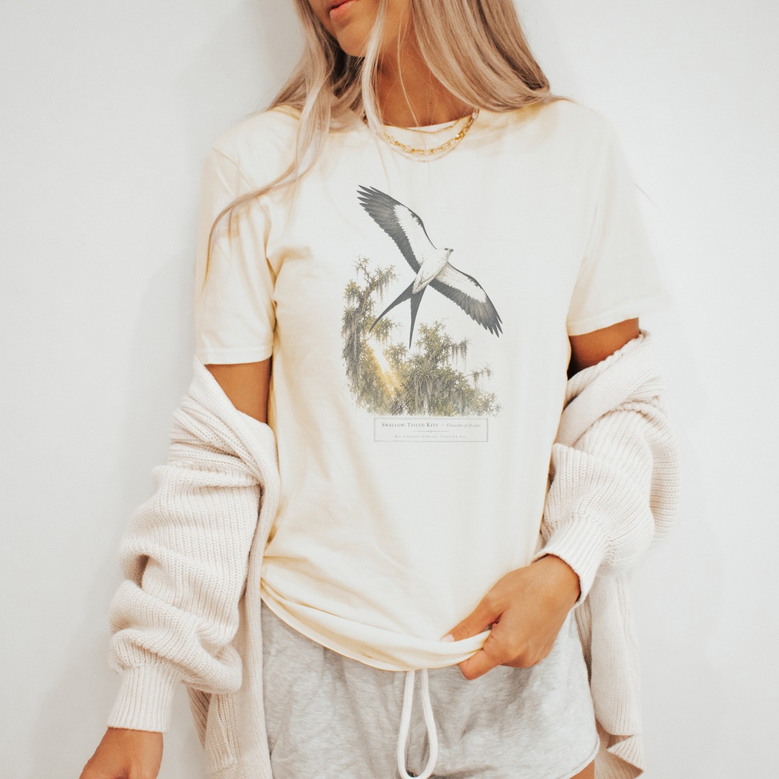 Watercolor Bird Tee Swallow-Tailed Kite Boho