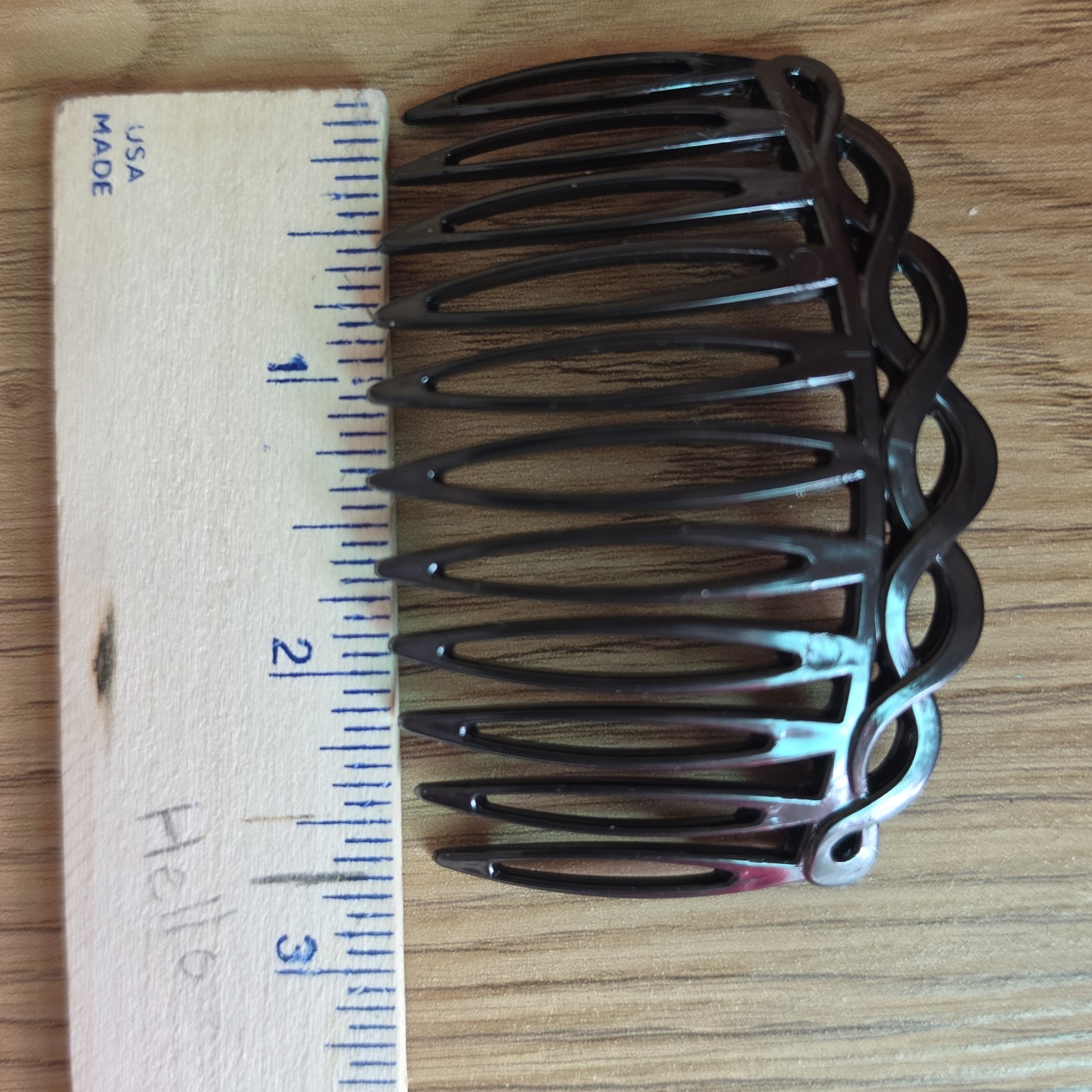 set pack 7 all Black plastic 3″& 2.5″long hair accessory side comb french twist