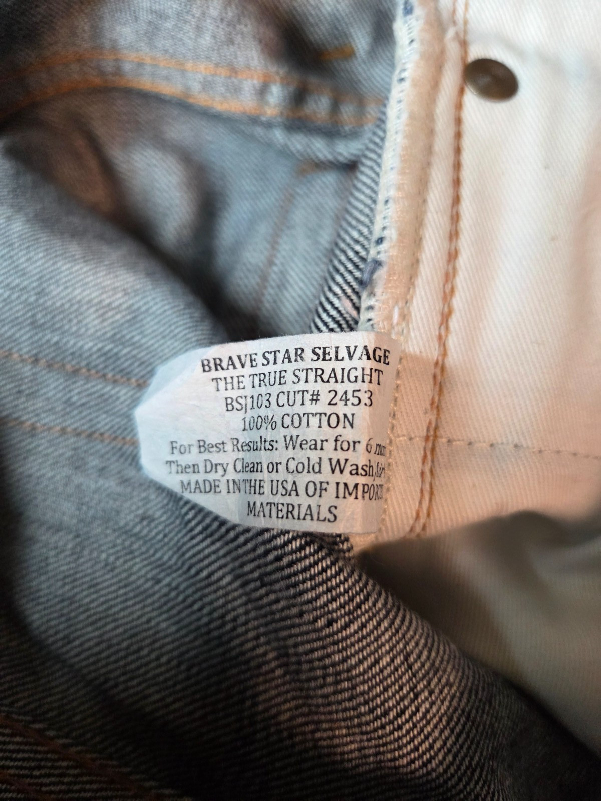 Brave Star Selvage – The True Straight – Men’s 14 oz Denim Jeans Size 34