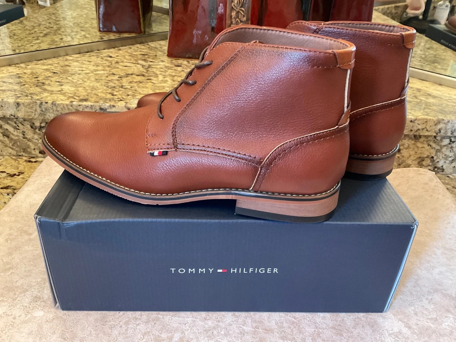 TOMMY HILFIGER BAGE BOOTS NEW MEN’S MANY SIZES BROWN WORK/FASHION