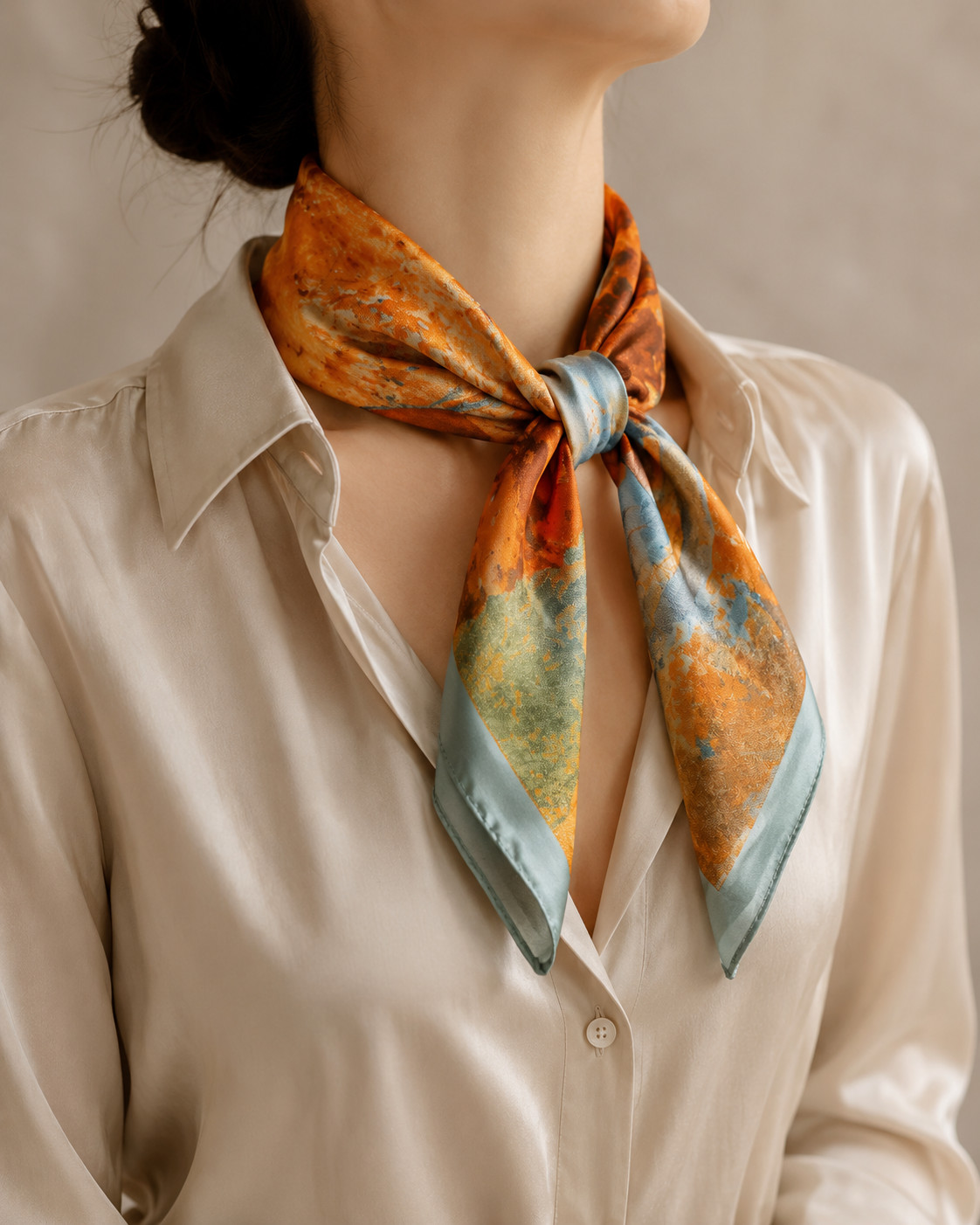3-Pack Silk Like Satin Square Scarf 70x70cm, Floral Head Neck Hair Scarf