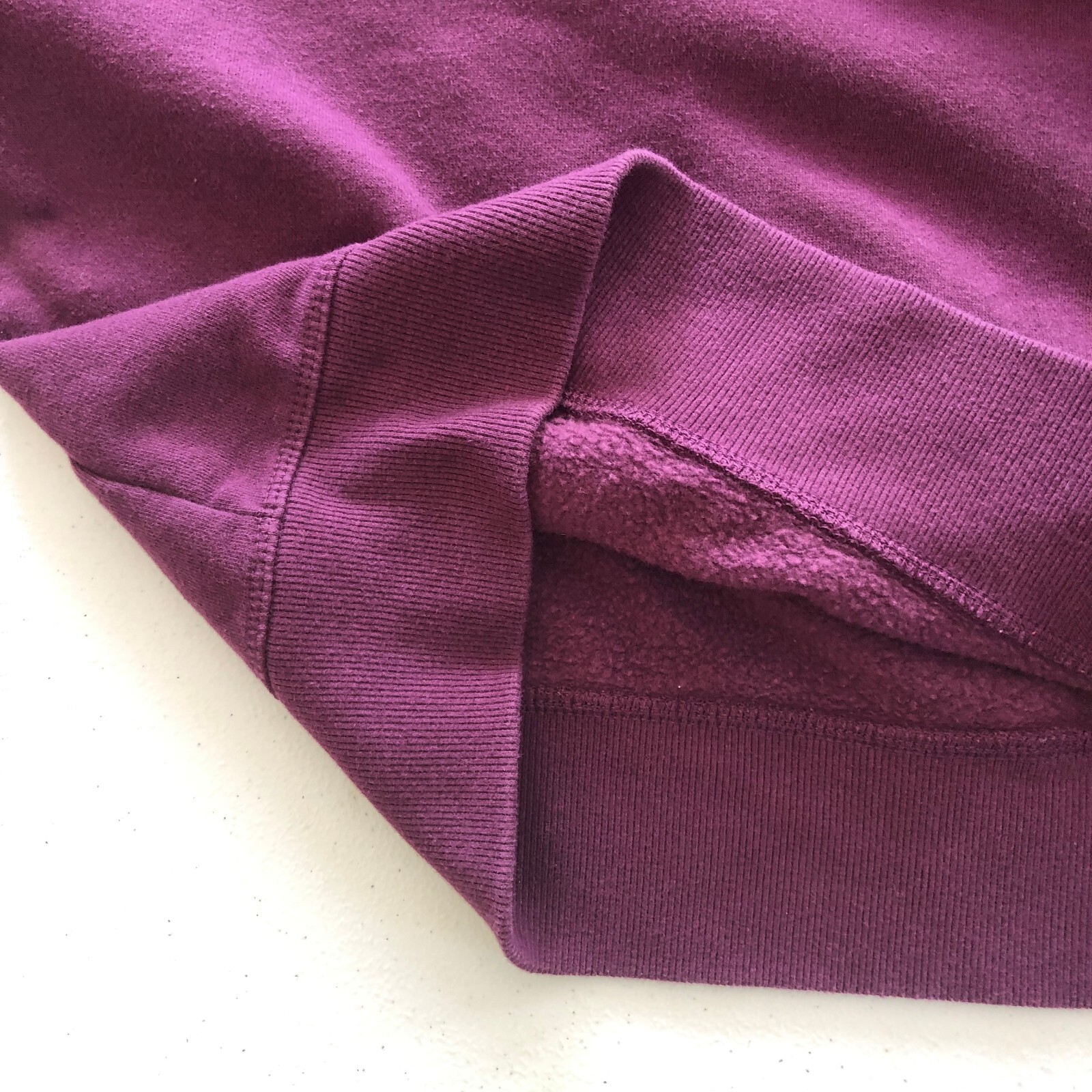 vtg Champion Mock Neck Sweatshirt Sz S Dark Magenta Cotton Blend Crop LOGO