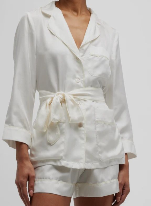 $506 Bond Street Women’s White Blanc De Blancs Short Pajama Set Size XS