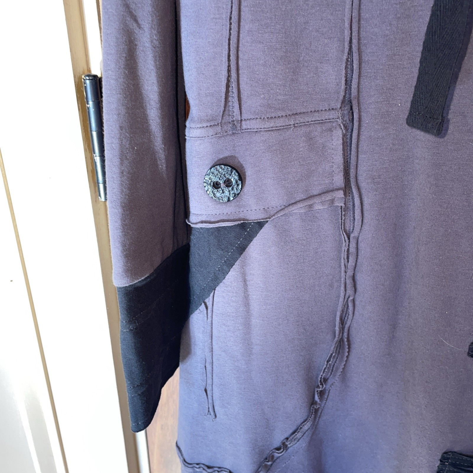 Buddha knee length jacket cotton blend spandex￼medium