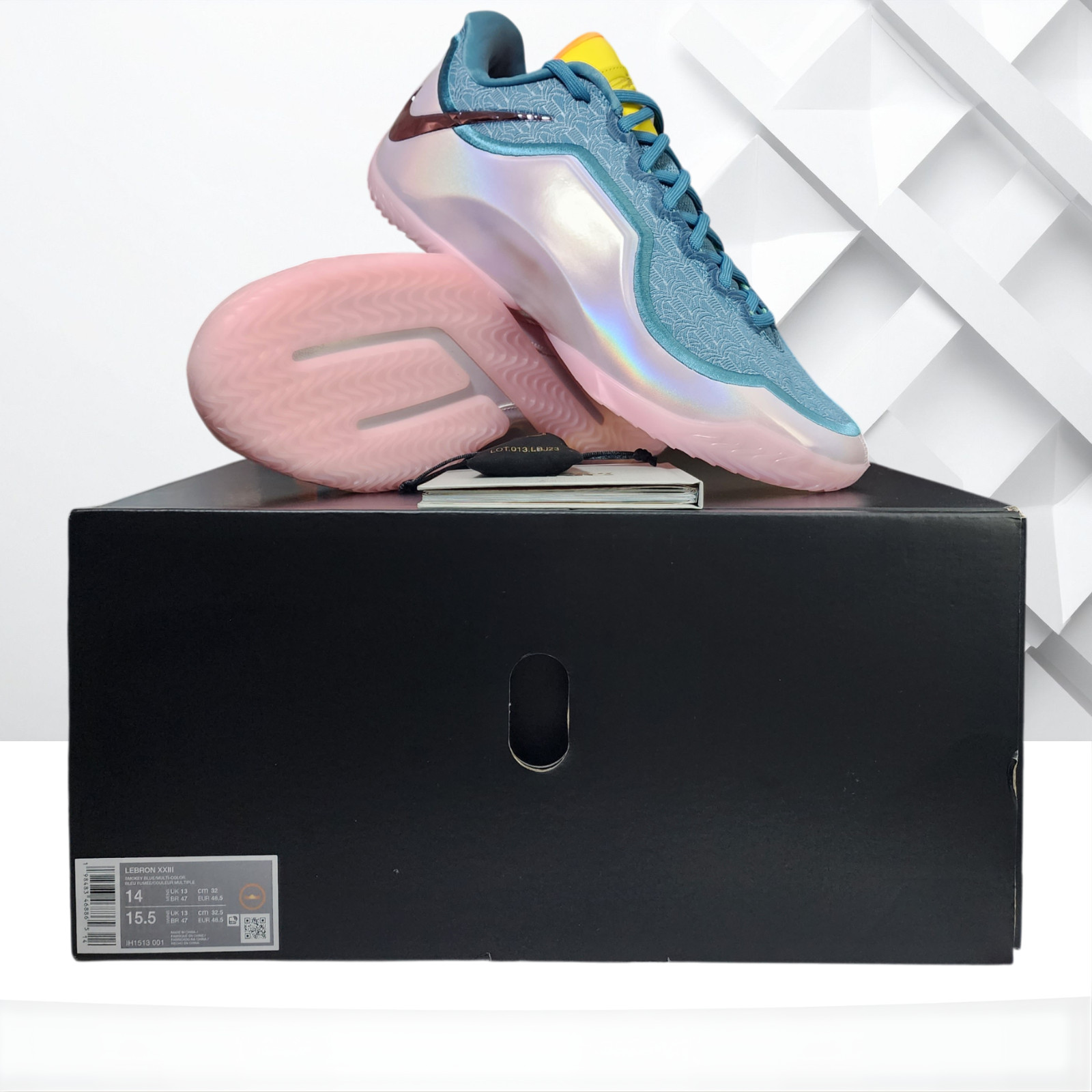 Nike Lebron 23 XXIII Miami Twice Smokey Blue Pink Sneakers IH1513-001 Men’s 14