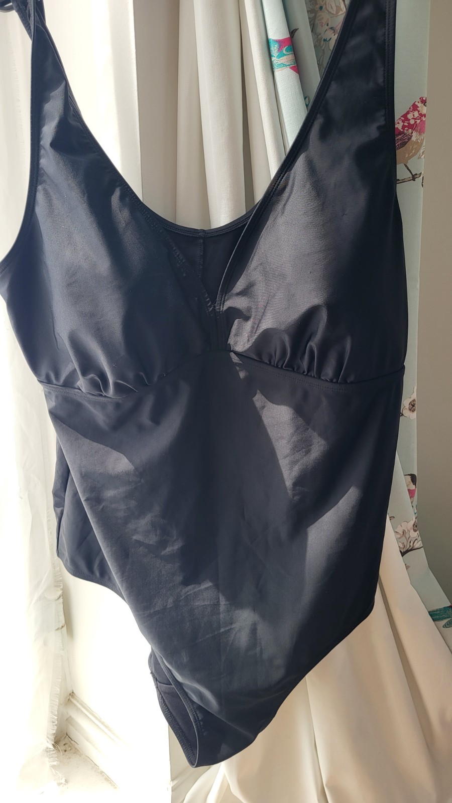 TU Black Solid One Piece Swimsuit A Cup UK 22 Wide Straps Mesh Lined