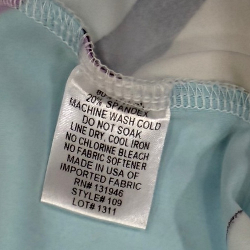 Jude Connally Turquoise and White Jersey Shift Dress Size XL 3/4 Ruffle Sleeve