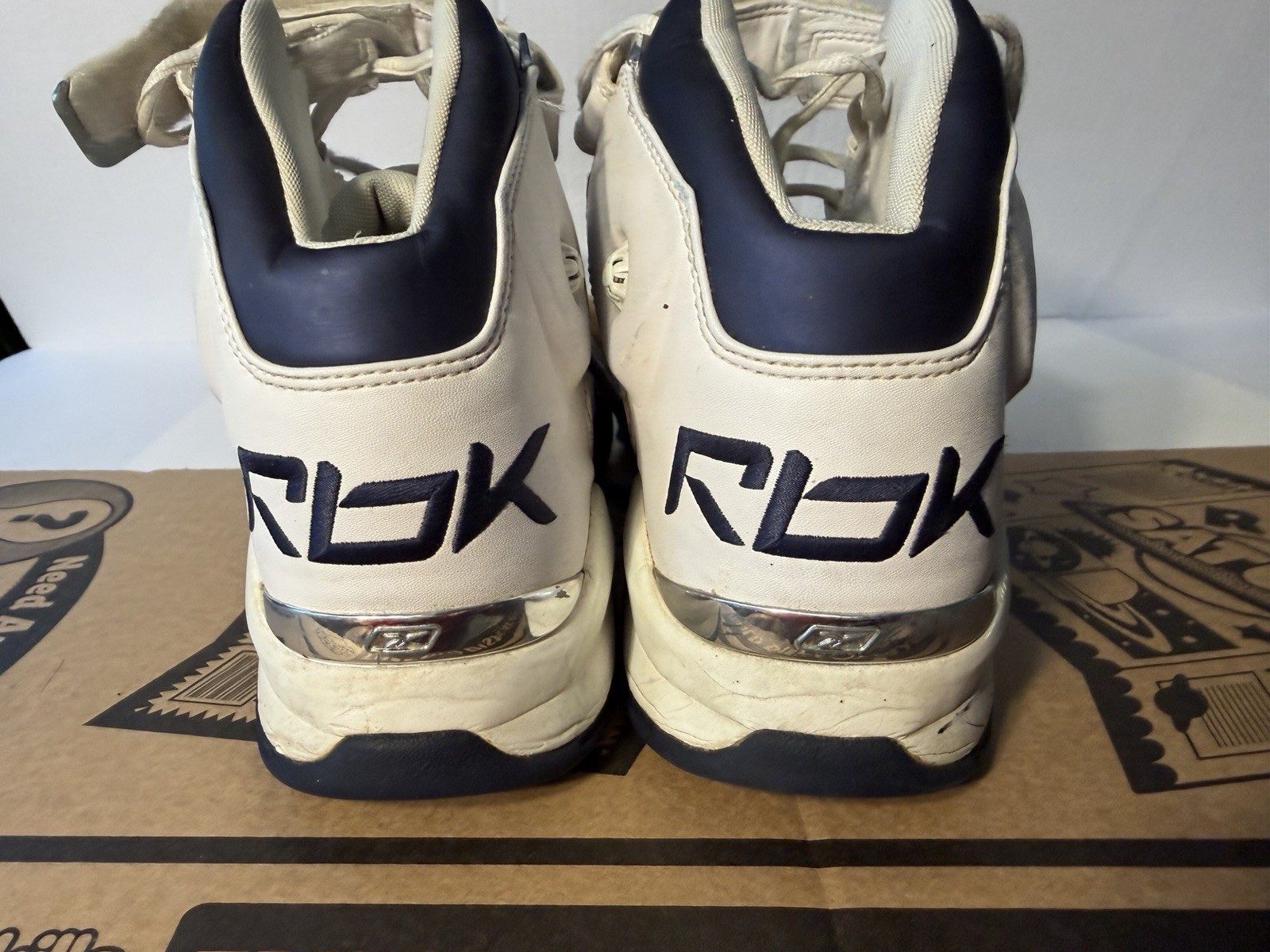 vintage pair of Reebok ATR The Pump basketball shoes,