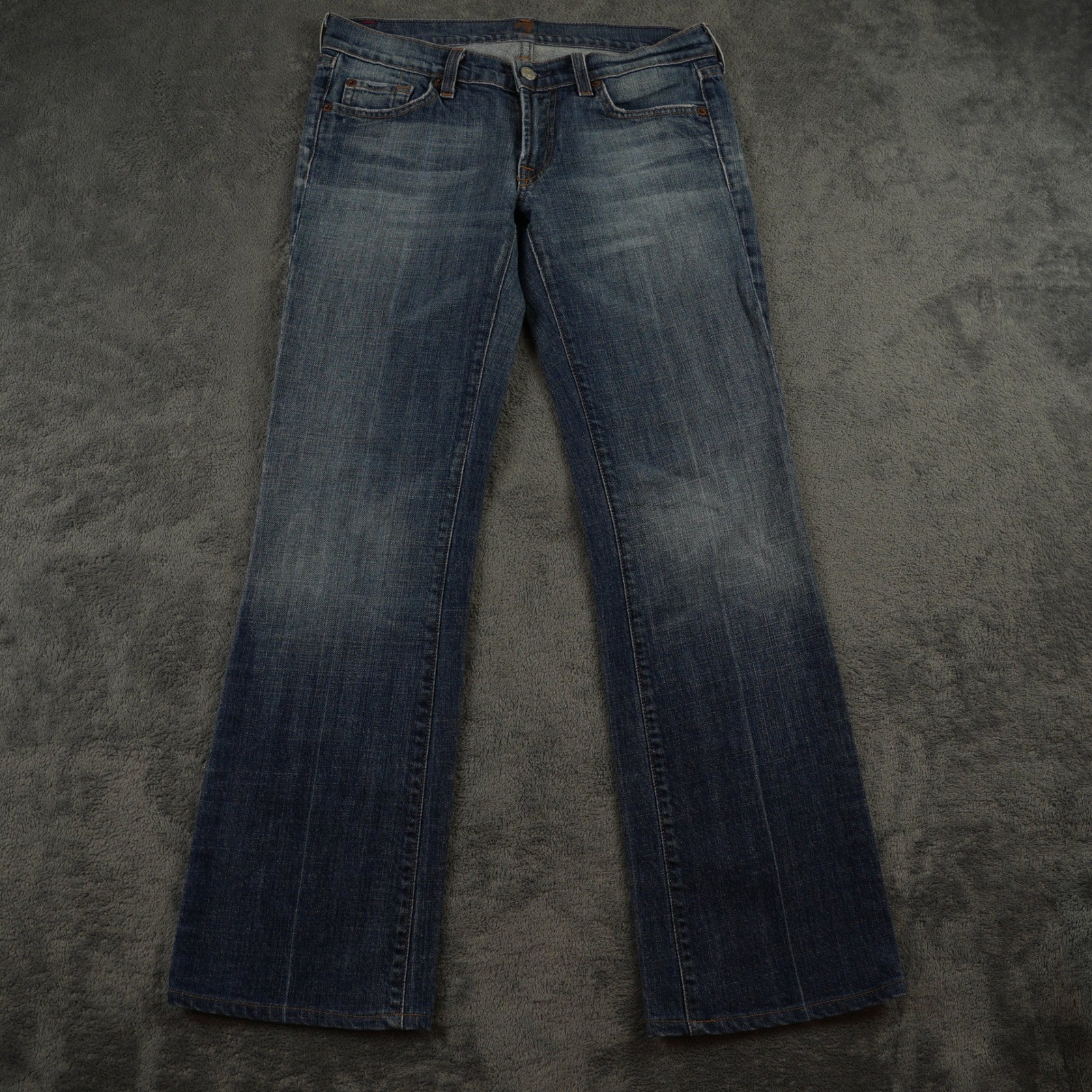 7 For All Mankind Original Bootcut Jeans Women 31 Blue Medium Wash Stretch Denim