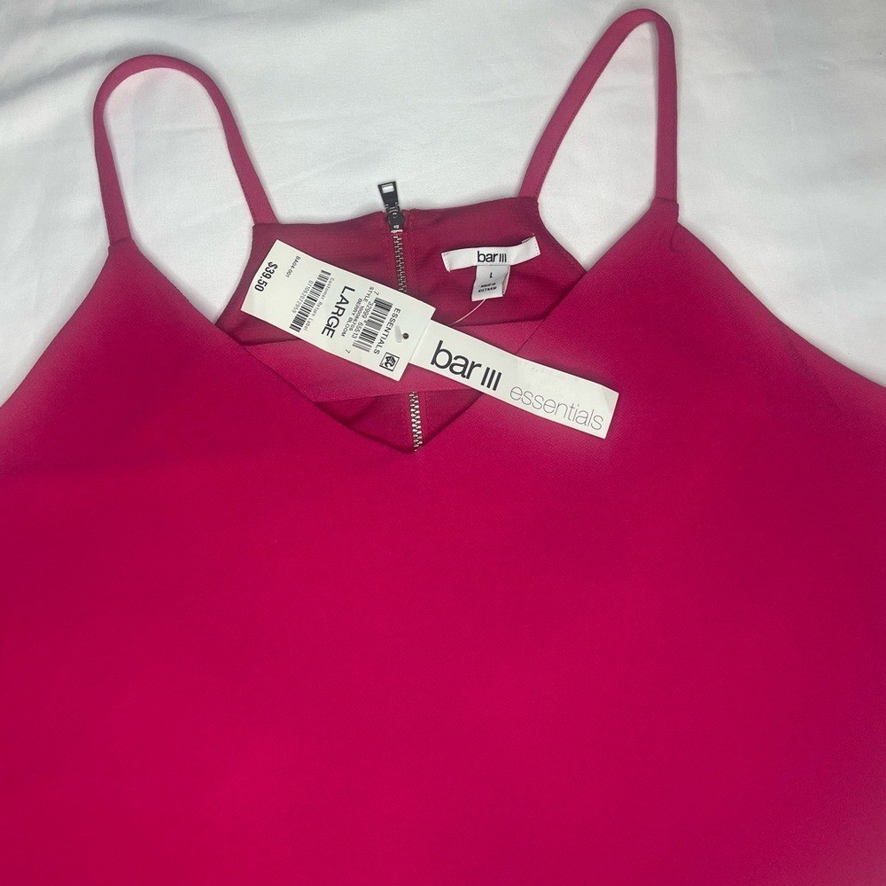 Bar III Essentials Fuchsia Sleeveless Top
