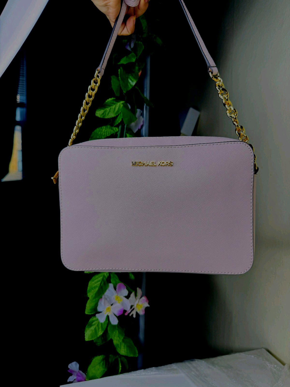 Michael Kors Jet Set Item Large East West Shoulder Crossbody Bag Powder Blush