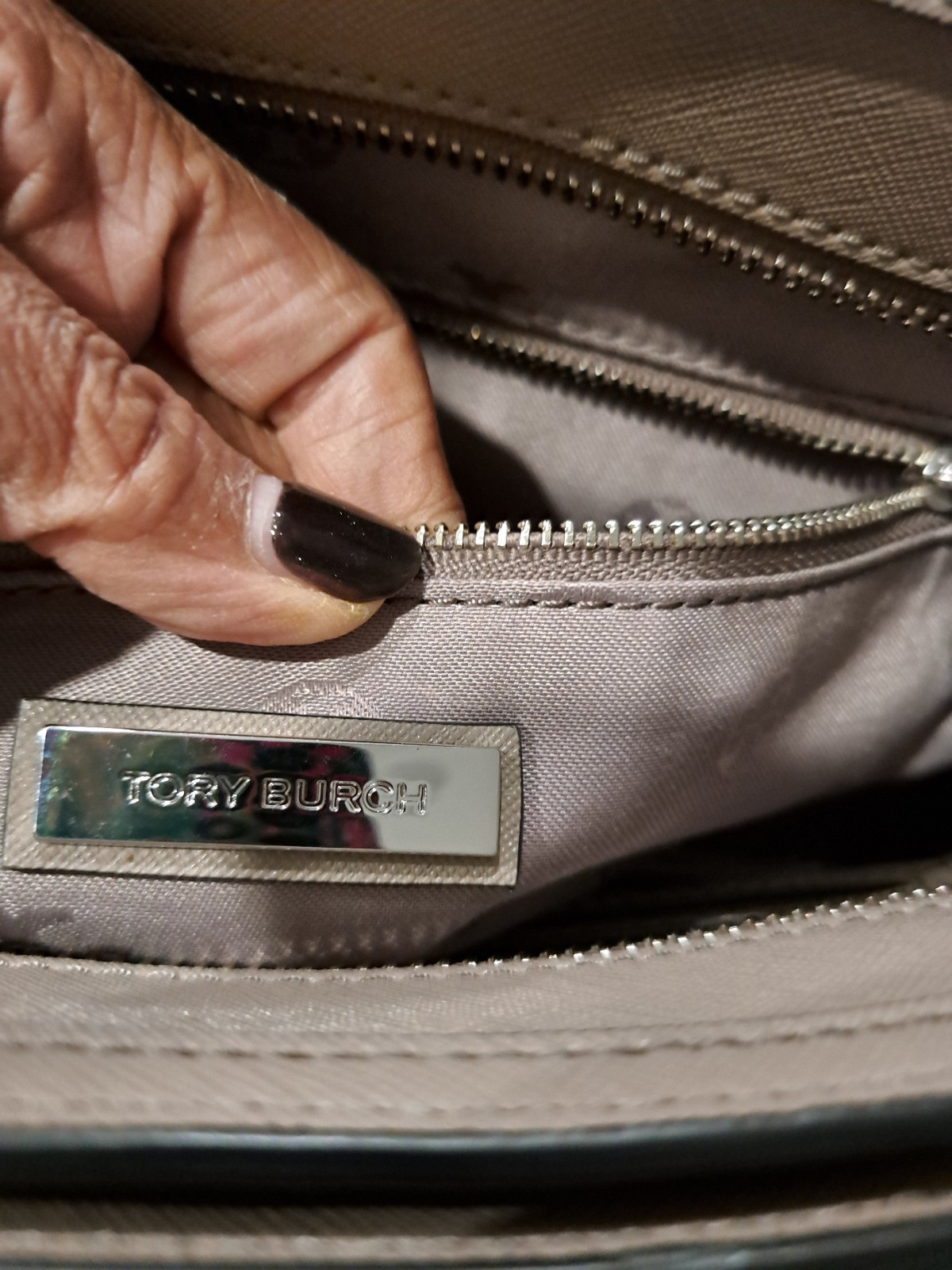 Tory Burch French Gray Robinson Crosshatch