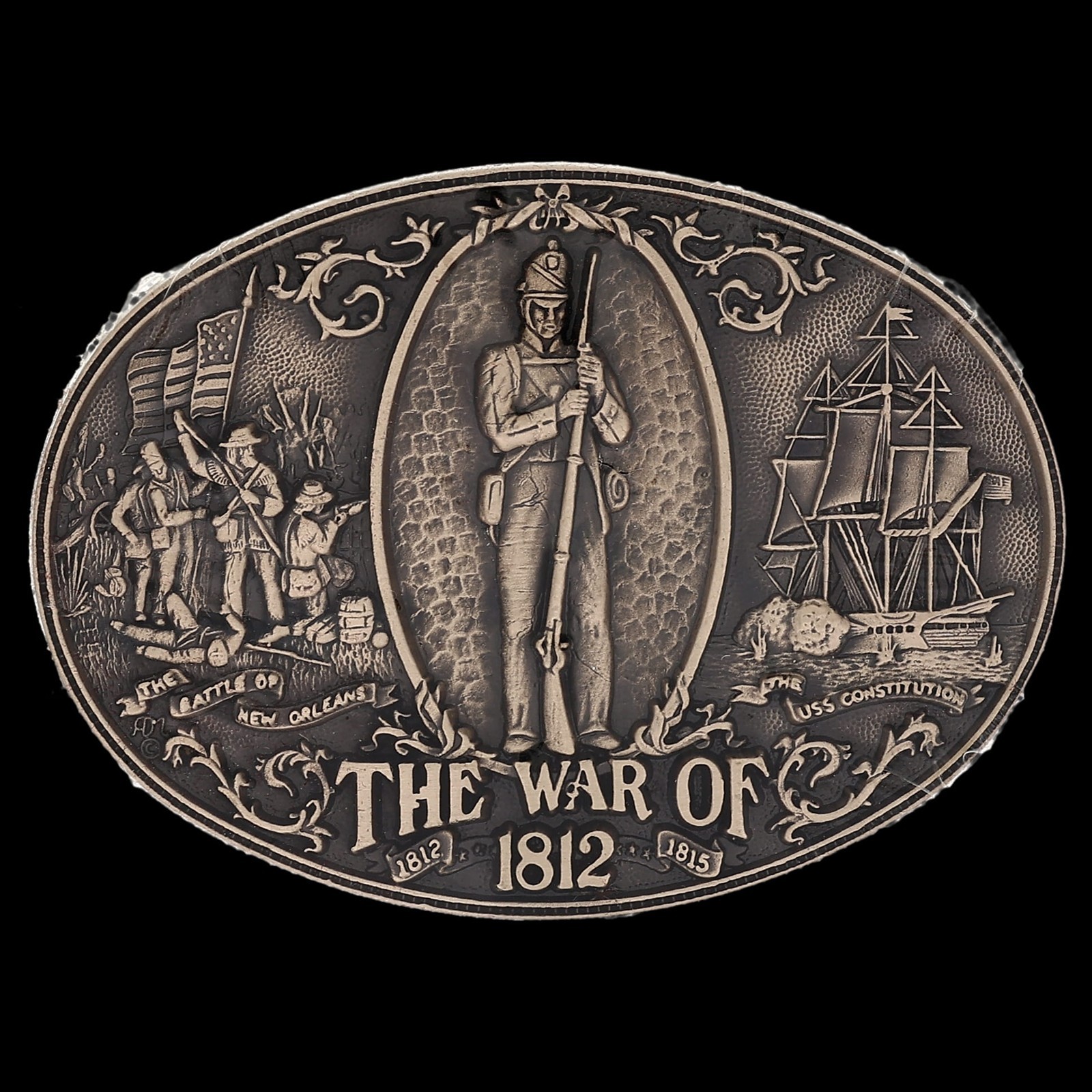 Vintage NOS Solid Brass War of 1812 1815 USS Constitution ADM 1985 Belt Buckle