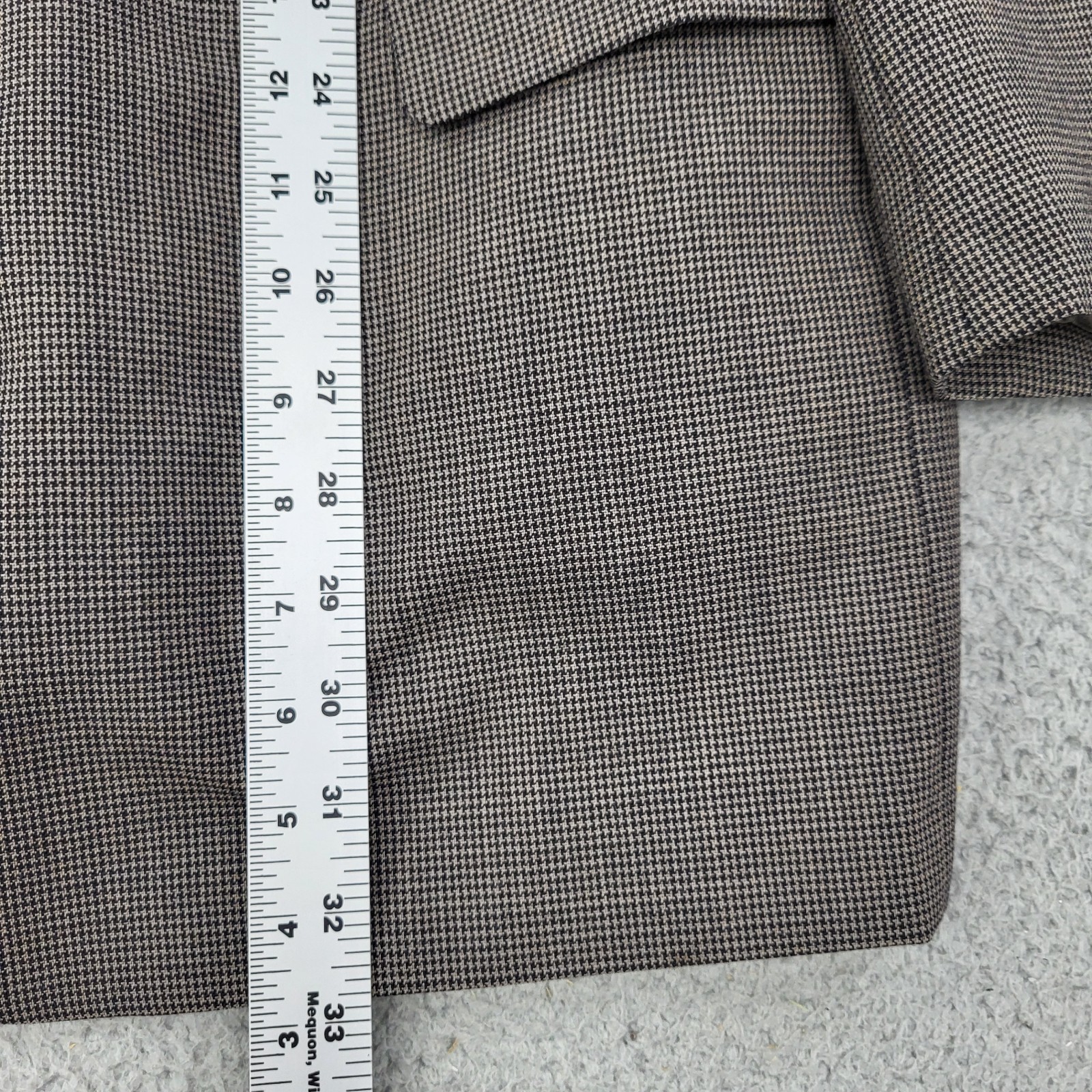 Corporate Image Tom James Blazer Mens XL Wool Brown Houndstooth Suit Jacket Coat