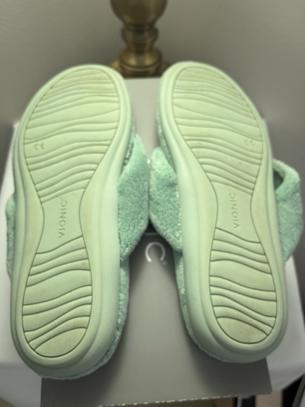 Women’s Vionic Slippers, Lydia Terry Thong Frosted Spearmint Green Sz 11, IN BOX