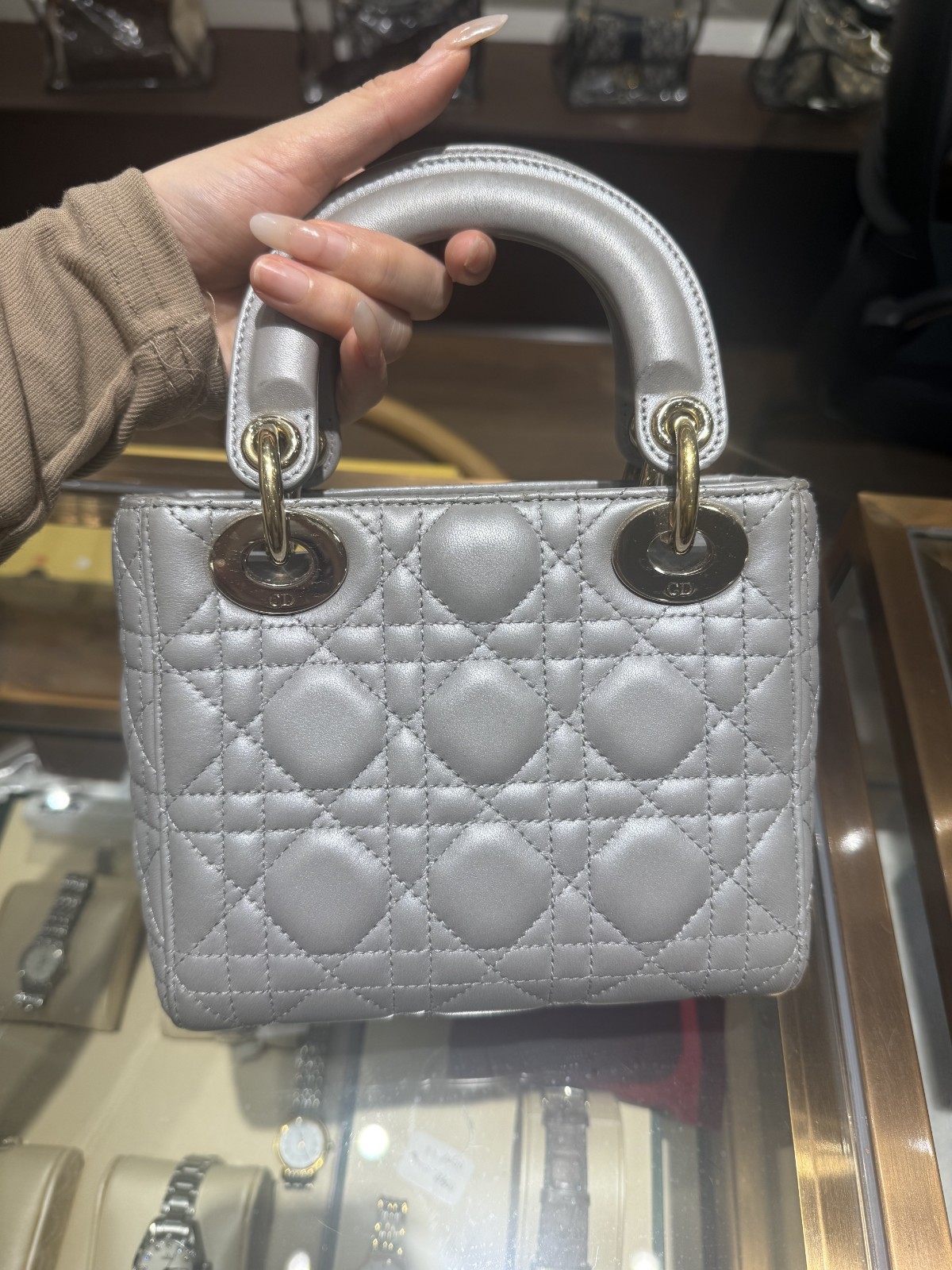 Dior Lady Dior 3-Quilt Bag(17 x 15 x 7)cm