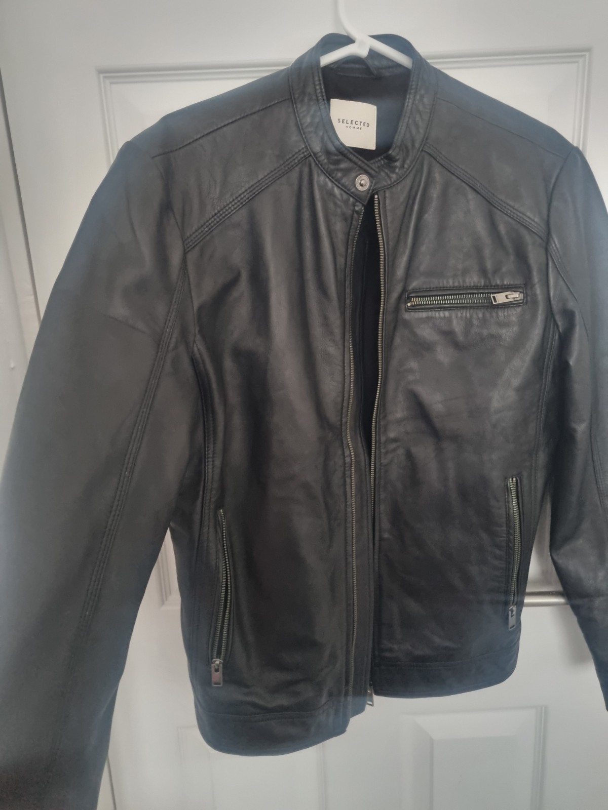 SELELECTED HOMME – LEATHER CLASSIC JACKET SIZE S GREAT CONDITION Pit2Pit 20″