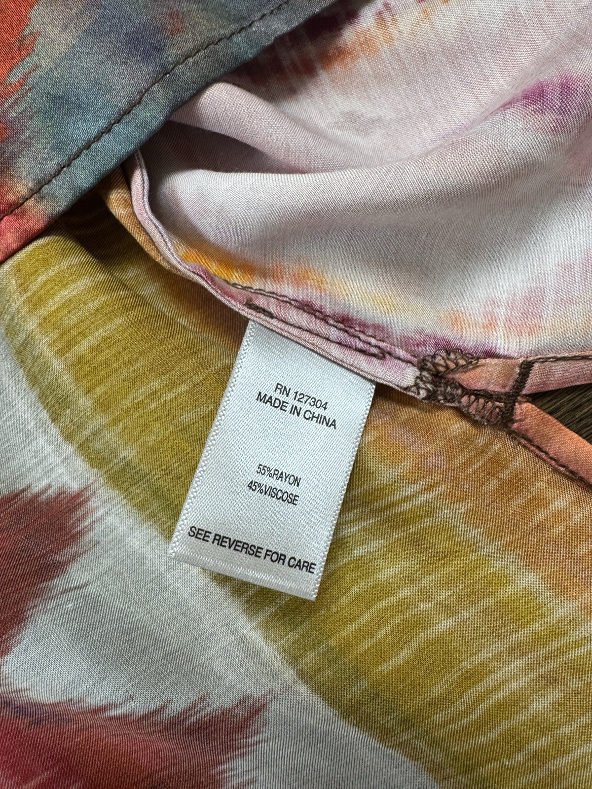 John Mark Size 2X Floral Roll-Tab Sleeve southwestern-inspired multi-print NWT