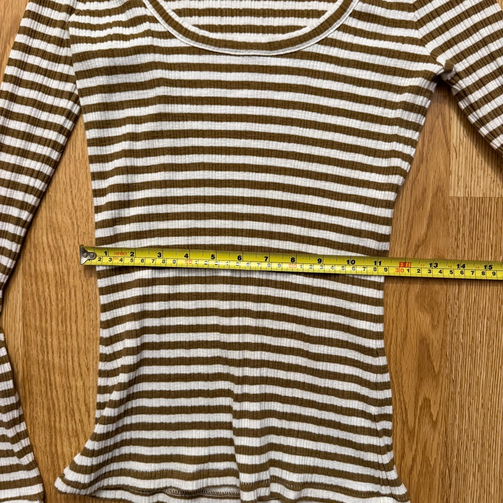 Madewell Brown and White Striped Long Sleeve Women’s Shirt Size Small
