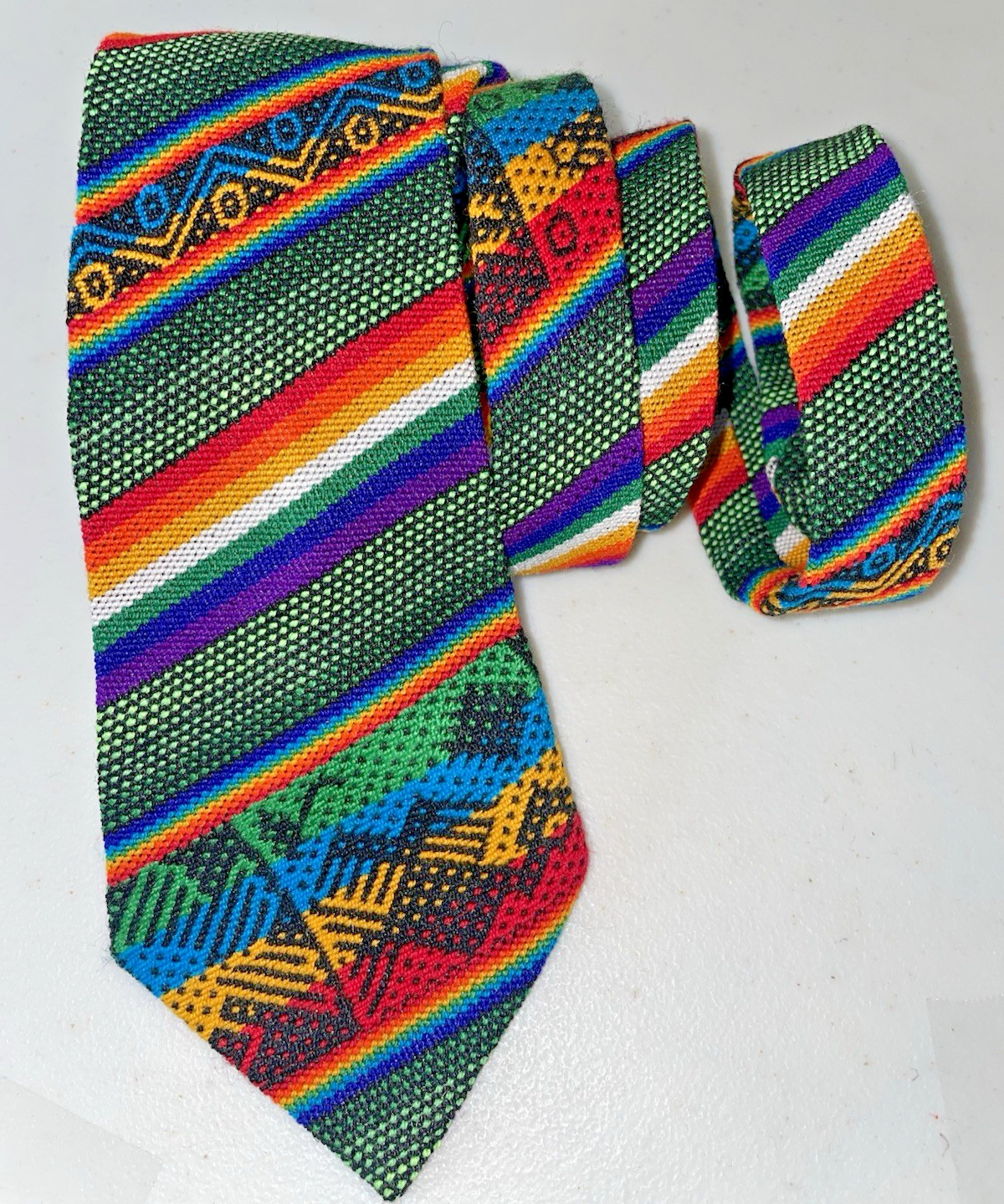 Mexico Peru Guatemala Fish Ethnic Fiesta Festival Party Colorful Necktie Tie