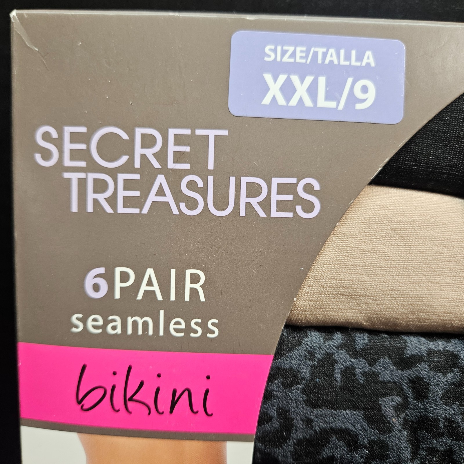 Secret Treasures BIKINI PANTIES 6 Pair Seamless XXL 9 Multi Color Underwear